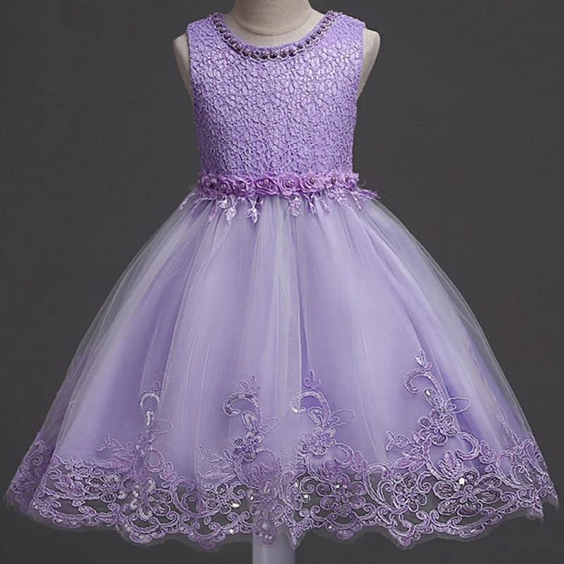 CAILENI Girls Dress Rose Flower Baby Wedding Party Dresses Children Birthday Frocks Formal Kids Ball Gowns Clothes for Girl | Детская