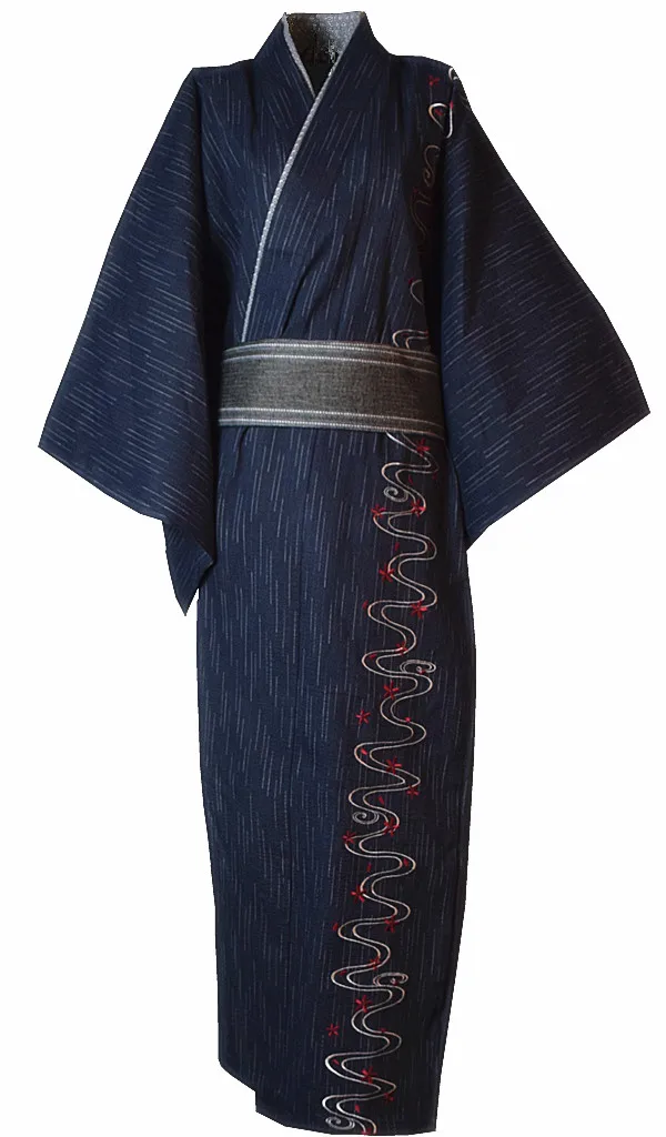 Мужское кимоно Yukata пижама халат хлопковый Халат с вышивкой японский стиль