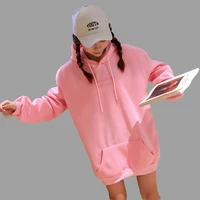 embroidered pink pocket hoodies sweatshirts 2018 women pullover thick loose female casual student tracksuit sportswear bf coat