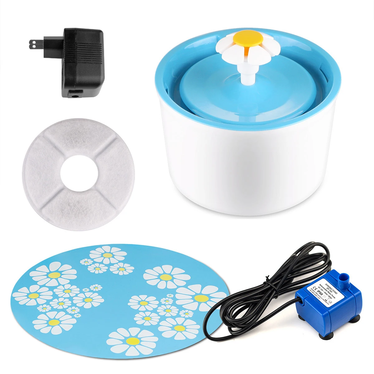 US PlUG Whit Mat Домашний питомец Кошка Собака Щенок автоматический фонтан бесшумный питомец диспенсер для воды Поддержка 3 режима потока воды с угольным фильтром - Цвет: US PlUG Whit Mat