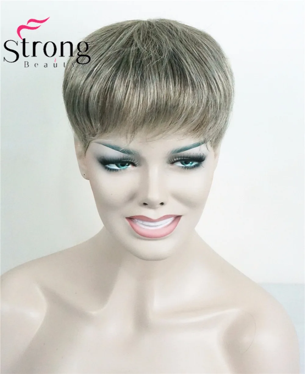 Женский парик StrongBeauty синтетические волосы короткие накладные кусок волос на