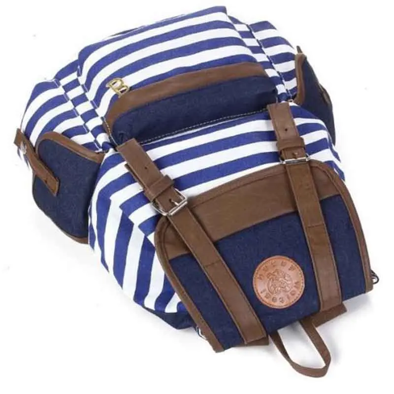 New Backpack Hotsale Cheap Women Bag Girl Striped Canvas Leisure School Backpacks For Teenagers Travel Rucksack | Багаж и сумки