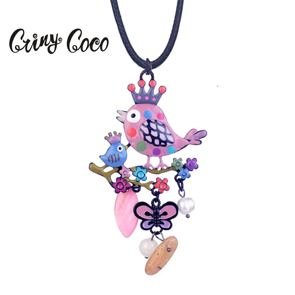 Cring Coco принцесса птицы Модное Длинное Ожерелье 2019 для женщин ювелирные изделия