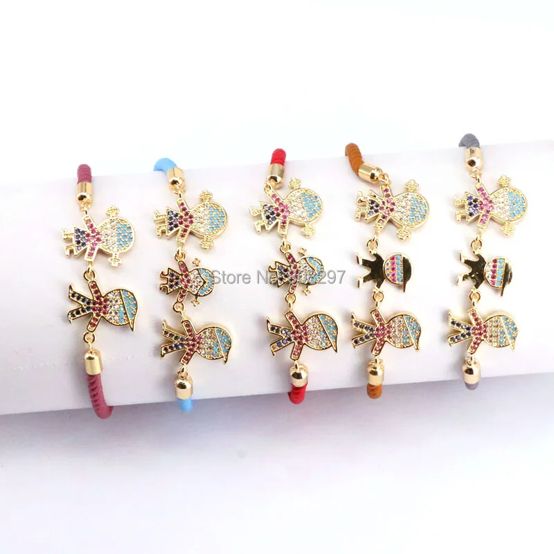 6 шт. регулируемый браслет с цепочкой из фианита|Браслеты шармами| |