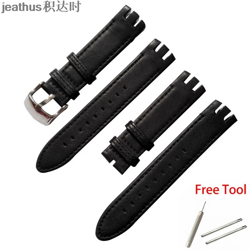 Jeathus ремешок для часов Замена для swatch YTS402 409 713 YTB400 20 мм кожаный ремешок 20 мм Пряжка браслет подлинный ремешок для часов