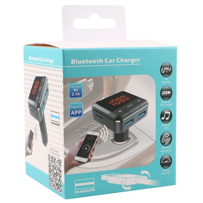 Bluetooth гарнитура для авто громкой связи Автомобильный MP3 плеер fm передатчик Dual USB