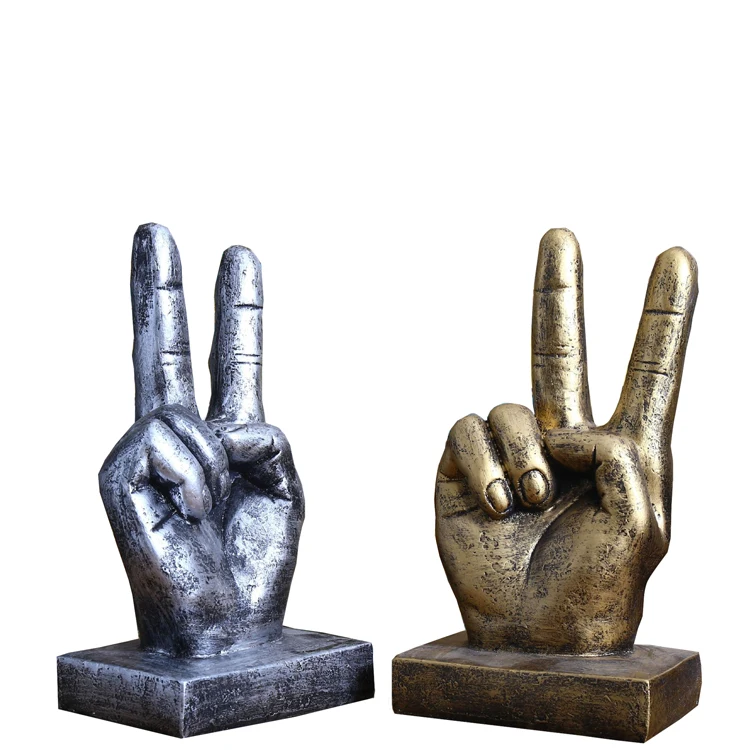 

European pattern finger sculpture model decoration gift creative V gestures