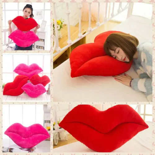Sexy Thin Cute Cotton Red Lips Home Room Decorative Throw Sofa Waist Cushion Cover Pillow |