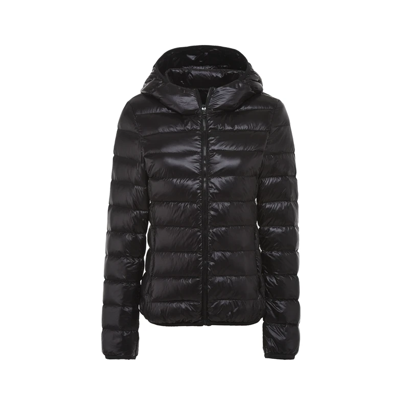 NewBang 8XL 9XL размера плюс ультра легкий пуховик для женщин осень зима теплое пальто Белые куртки на утином пуху Женская парка с капюшоном - Цвет: black