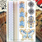 24 стиля, временная татуировка, боди-арт Nu-TATY, Золотая искусственная татуировка, водостойкая наклейка, 21*15 см