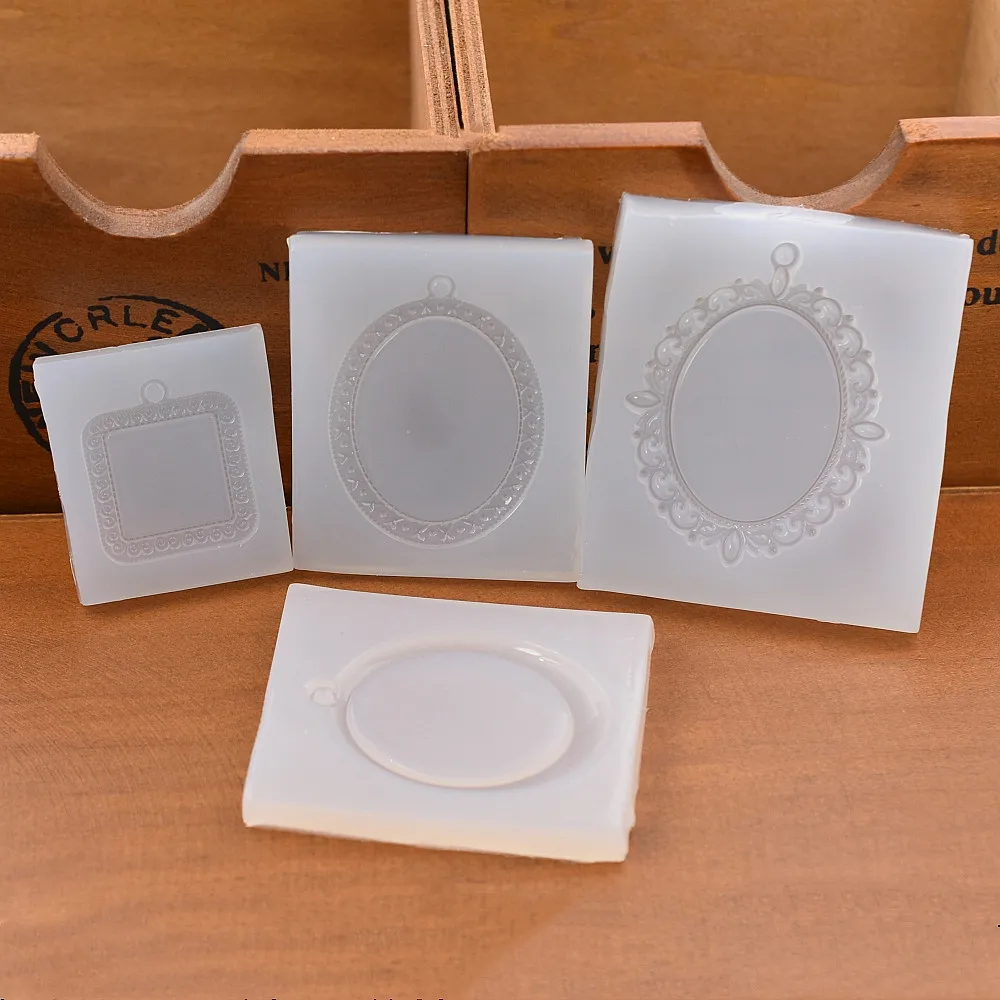 

SNASAN 4PCS Silicone Mold for jewelry jewelry setting base hole charms pendant Resin Silicone Mould handmade epoxy resin molds