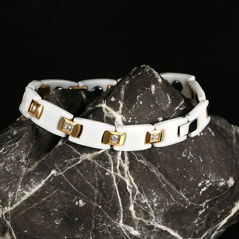 Новый магнитный браслет женский белый керамический энергетический германий