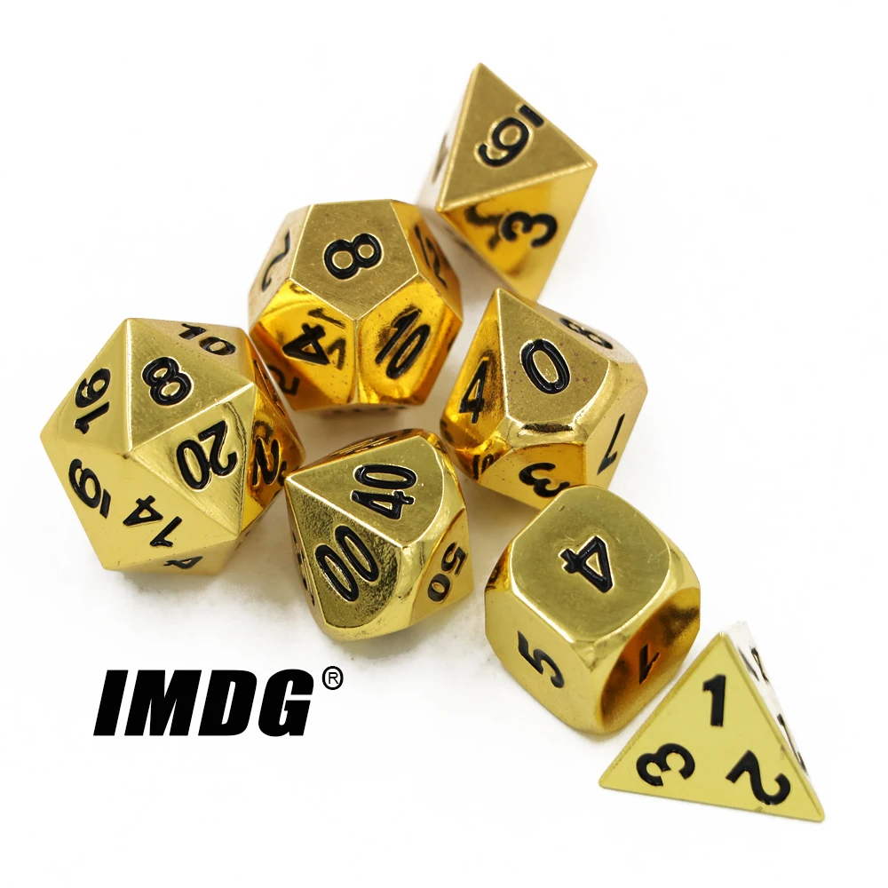 IMDG 7 шт./компл. креативные RPG игровые кубики многогранные металлические DND