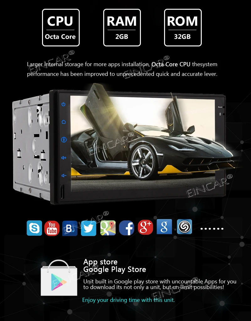 in Dash Car Stereo (No DVD) Radio Video Player Cam-in Wifi GPS Sat Navigation Mirror Link Autoradio Bluetooth HD Capacitive gps |