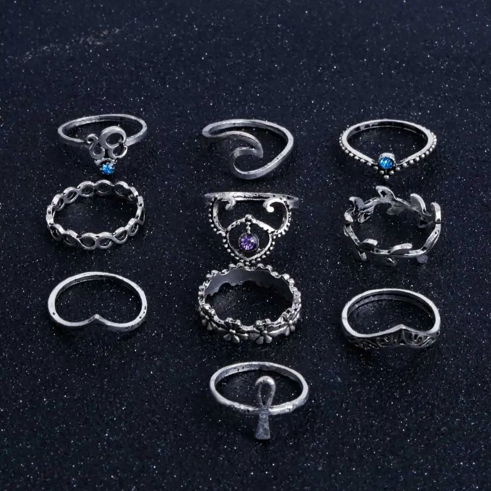 Женское кольцо в богемном стиле FAMSHIN Винтажное с переплетенным цветком и