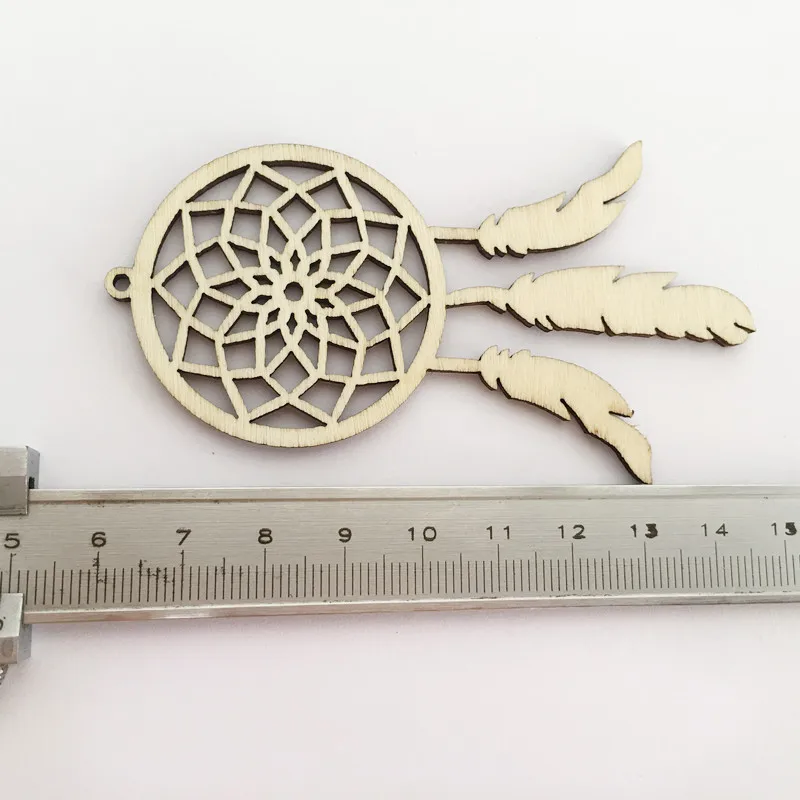 10Pcs Wooden dream catcher feather shape decorative wooden diy small pendant | Дом и сад
