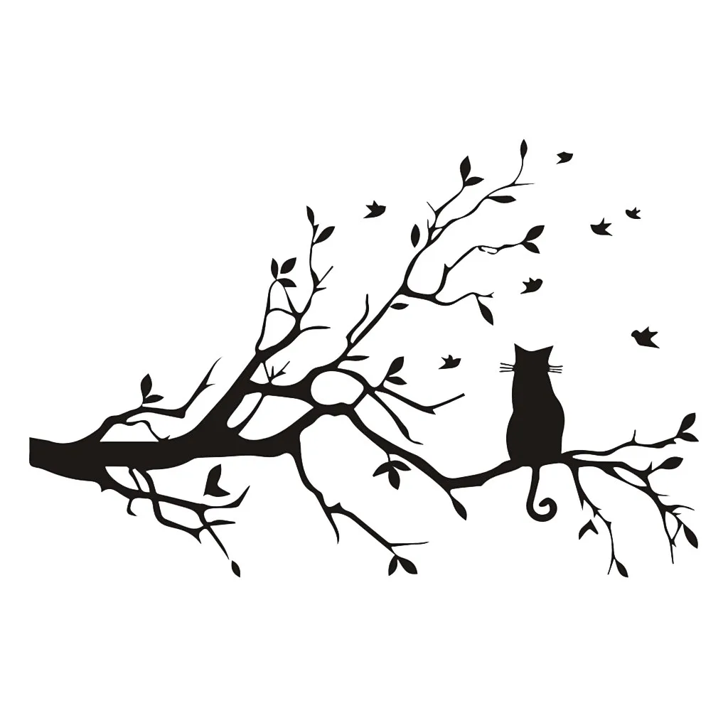 Nai yue пасхальное ветви cat настенные наклейки для детей спальня гостиная украшения