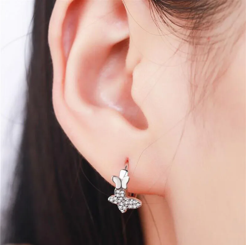 Серьги кольца детские из серебра 925 пробы с фианитами|small hoop earrings|fashion earringshoop earrings |