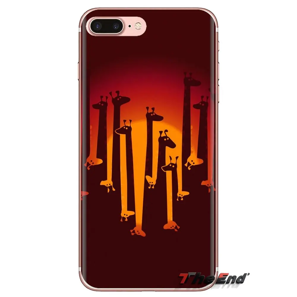 TPU Transparent Shell Cover Giraffe Pattern Collage Art Print For Samsung Galaxy A3 A5 A7 A9 A8 Star A6 Plus 2018 2015 2016 2017 |