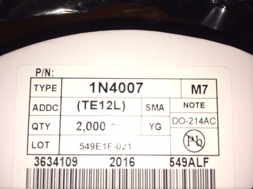 Бесплатная доставка 1000 шт. 1N4007 M7 DO-214AC SMA литой 1000V 1A выпрямительные диоды |