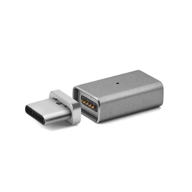 Магнитный Micro USB Женский к type C зарядное устройство типа «папа» конвертер адаптер для Nexus 5X, 6 P, OnePlus 2 3 3 T 5, Xiaomi USB-C устройств - Цвет: Серый