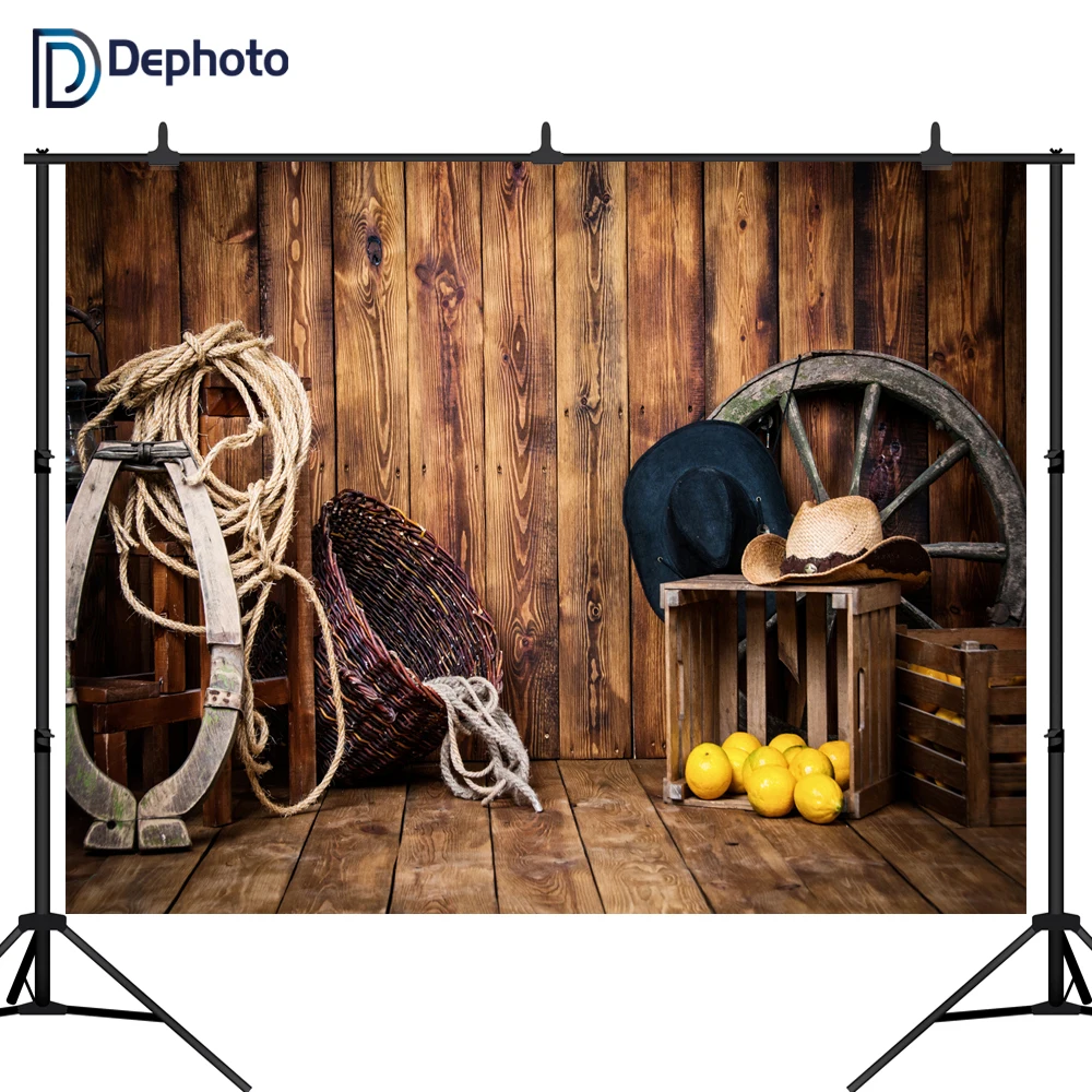 

Декорации для фотосъемки деревянные стены Западные Ковбойские инструменты лимонный сарай Фотофон виниловый Фотофон
