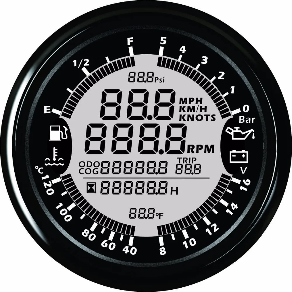 Многофункциональный измеритель уровня топлива dn85 мм 6 в 1 GPS Спидометр тахометр