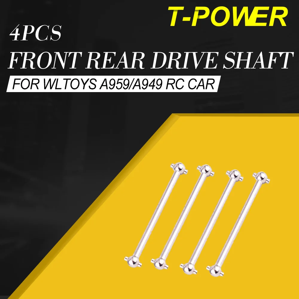 

4 шт T-power Metal 50 мм передний задний приводной вал для Wltoys A959/A949/A969/A979/K929-B RC автомобильные аксессуары комплекты запасных частей