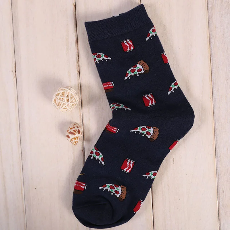 Мужские хлопковые пищевые носки вязаные творчески милые трусы с рисунками для