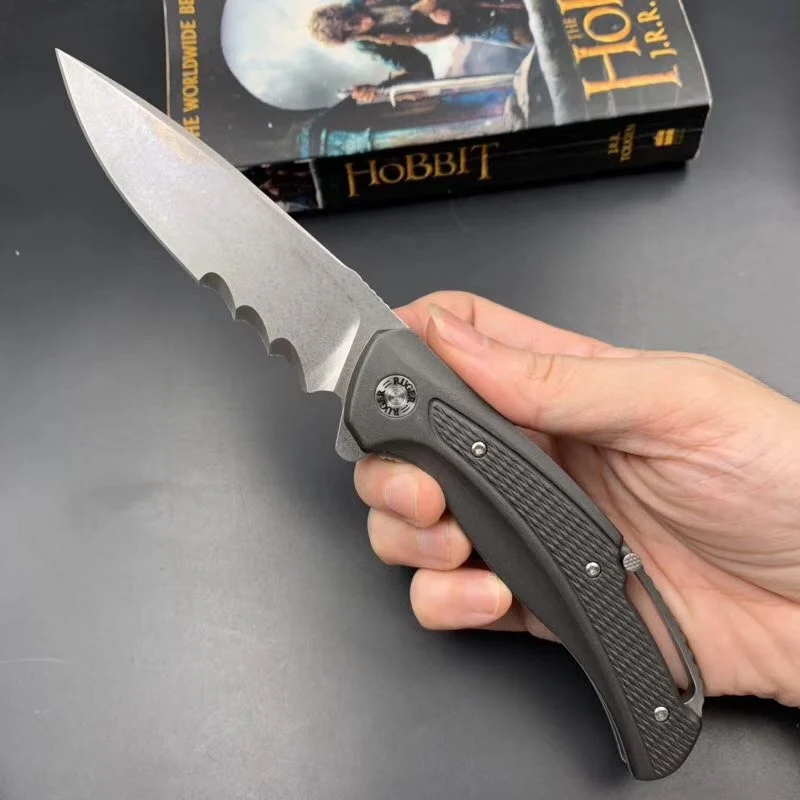 JUFULE R 2401 шарикоподшипник Флиппер складной 8Cr13MoV лезвие алюминиевая ручка для кемпинга охоты выживания Открытый EDC инструмент кухонный нож