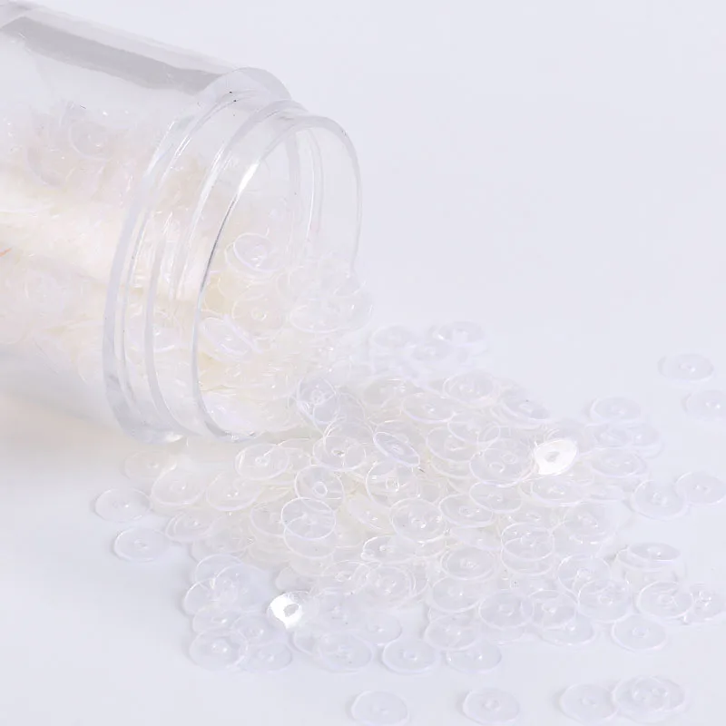 White Transparent 720 шт./лот Размер 6 мм AB кремовые блестки ПВХ Плоская Круглая свободная тесьма с пайетками для шитья свадебного ремесла, Дети DIY тонкий наполнитель материал - Цвет: White Transparent