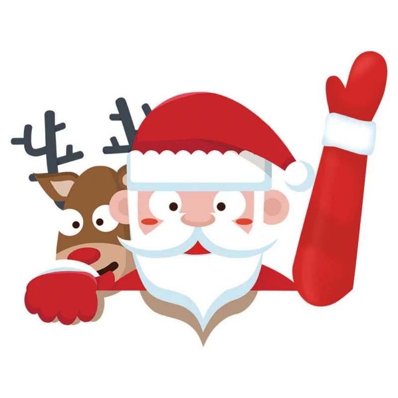 

Santa Claus 3D PVC Waving Car Stickers Stylize Windshield Decoration Rear Window Wiper Decals