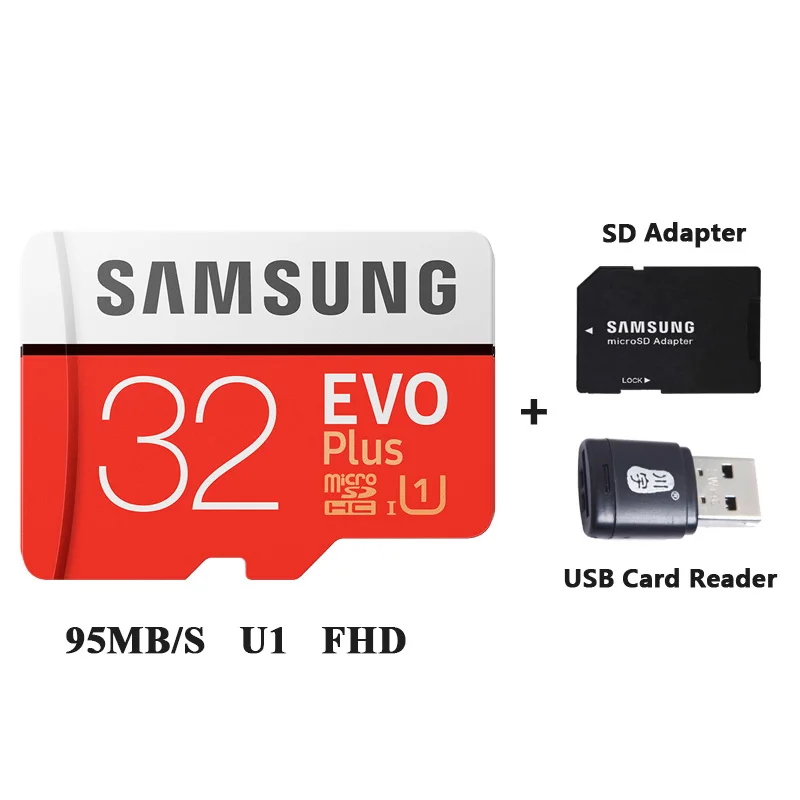 32GB and Sets Карта памяти SAMSUNG EVO Plus 128 Гб 64 Гб U3 SDXC Micro Sd карта 32 Гб U1 SDHC Class 10 Microsd UHS-I TF карты до 95 МБ-100 МБ/с - Емкость: 32GB and Sets