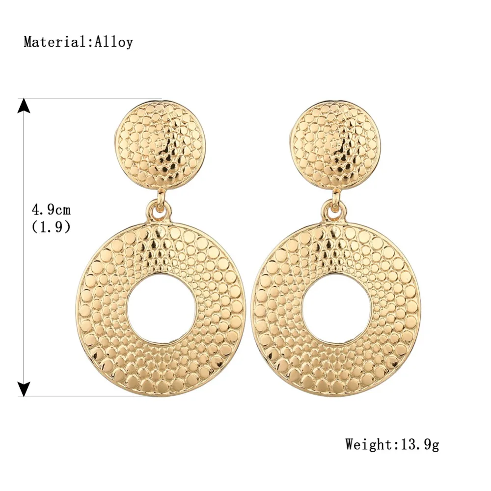 Luxury European Gold Silver Drop Earring Summer Big Spot Circle Long Dangle Earrings For Women Kpop Fashion Dubai Indian Jewelry | Украшения
