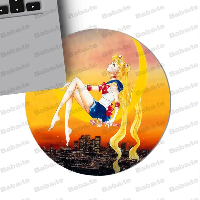 

Babaite sailor moon girl Mouse Mat Gaming round Mousepad Size for 20*20cm 22*22cm round mousepad Rubber Rectangle Mousemats