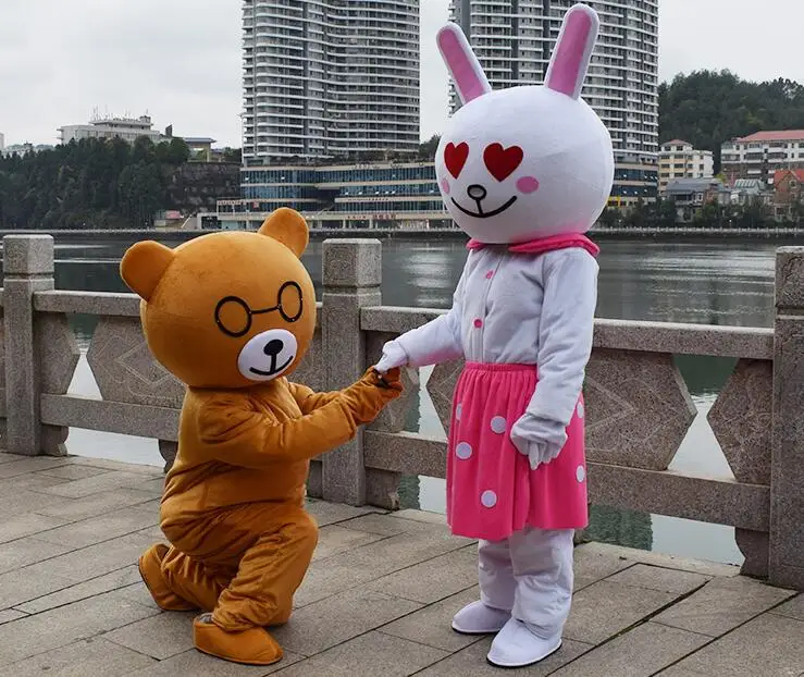 Кролик коричневый медведь мультяшный костюм предложение реквизит ходячая кукла