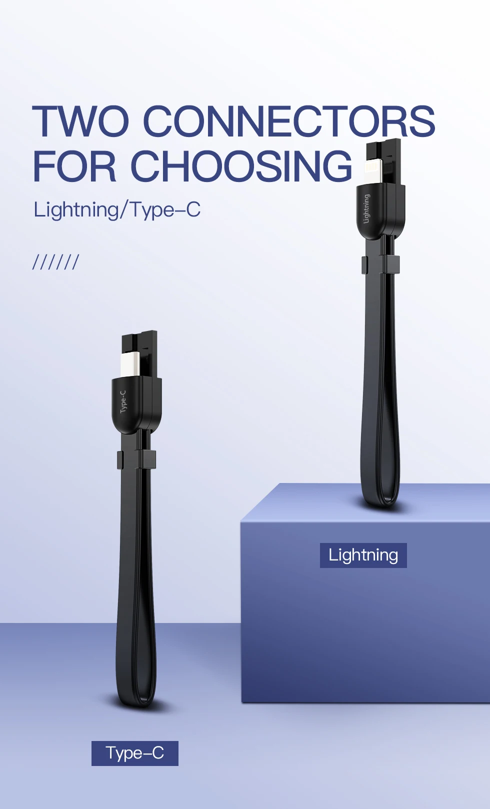 Кабель для Apple lightning usb type-c, 20 см, короткий usb-кабель для зарядки iPhone 7, samsung, huawei, xiaomi, usb-кабель для зарядки