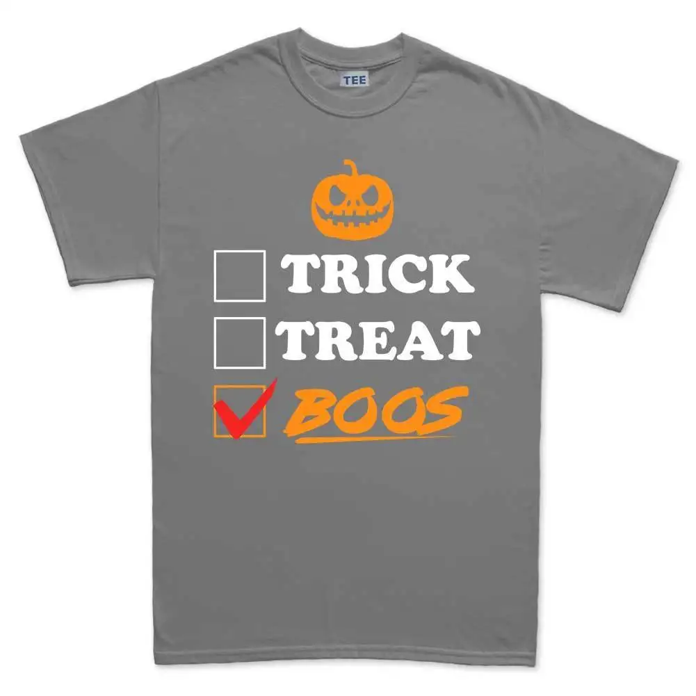 Мужская футболка на Хэллоуин Trick Treat Boos с футболки из 100% хлопка брендовая одежда