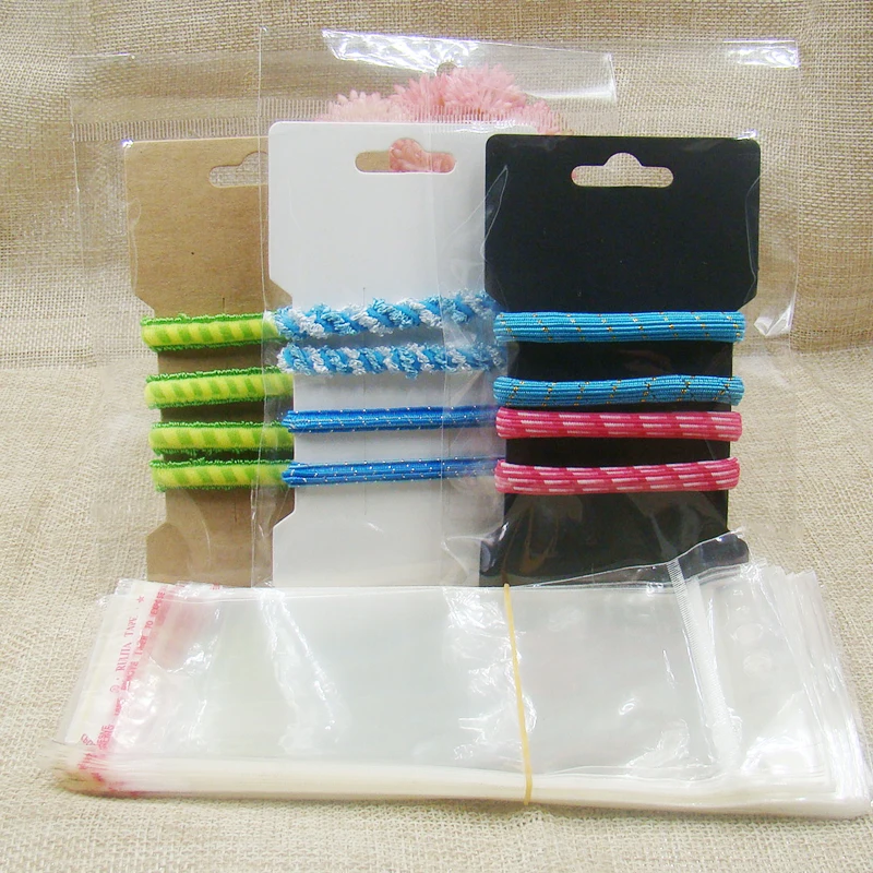 2017 Новый крафт клип карта для волос 1 лот = 1000 шт на заказ белый логотип 16X11Cm лента с