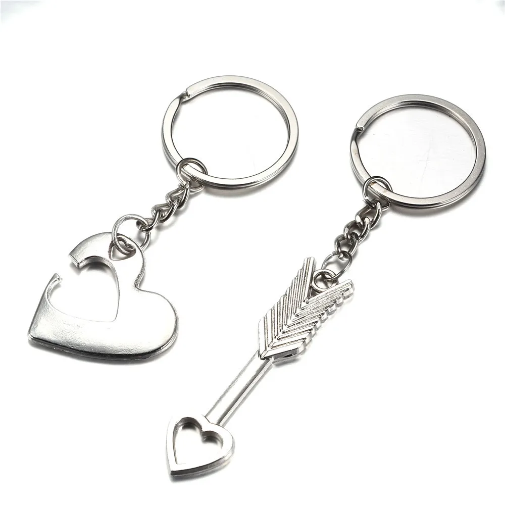 2 шт./компл. Новое поступление любовь сердце стрела Форма брелоки из сплава
