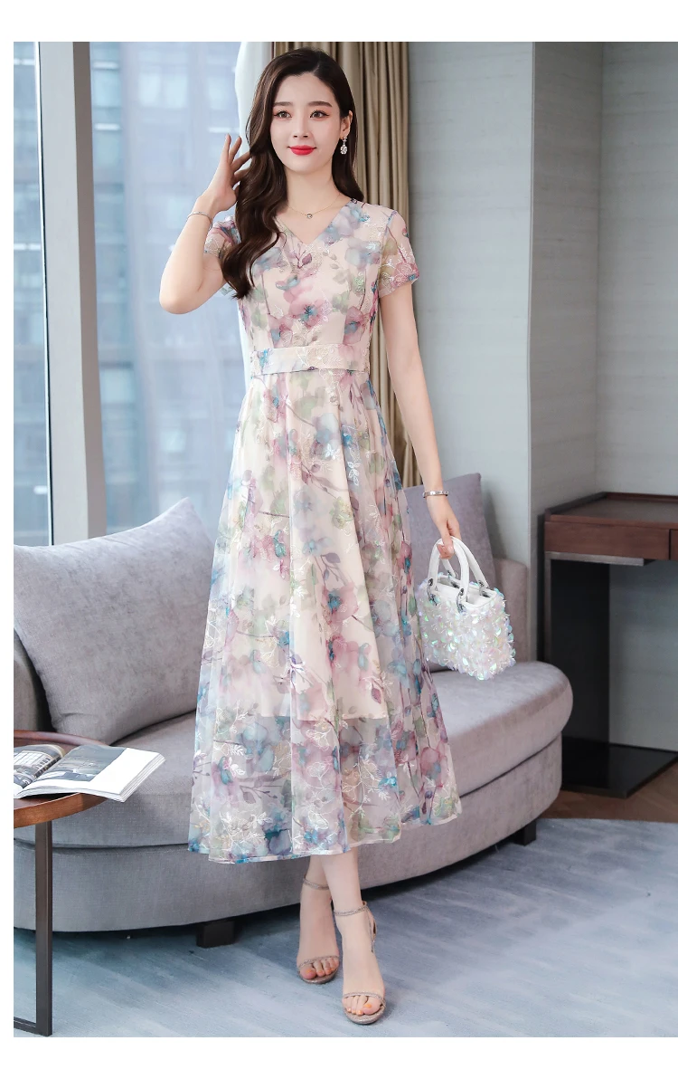 Элегантные цветочные шифоновые Boho летние миди-платья винтажные 3XL плюс размер пляжный Макси-сарафан с принтом женские облегающие вечерние платья