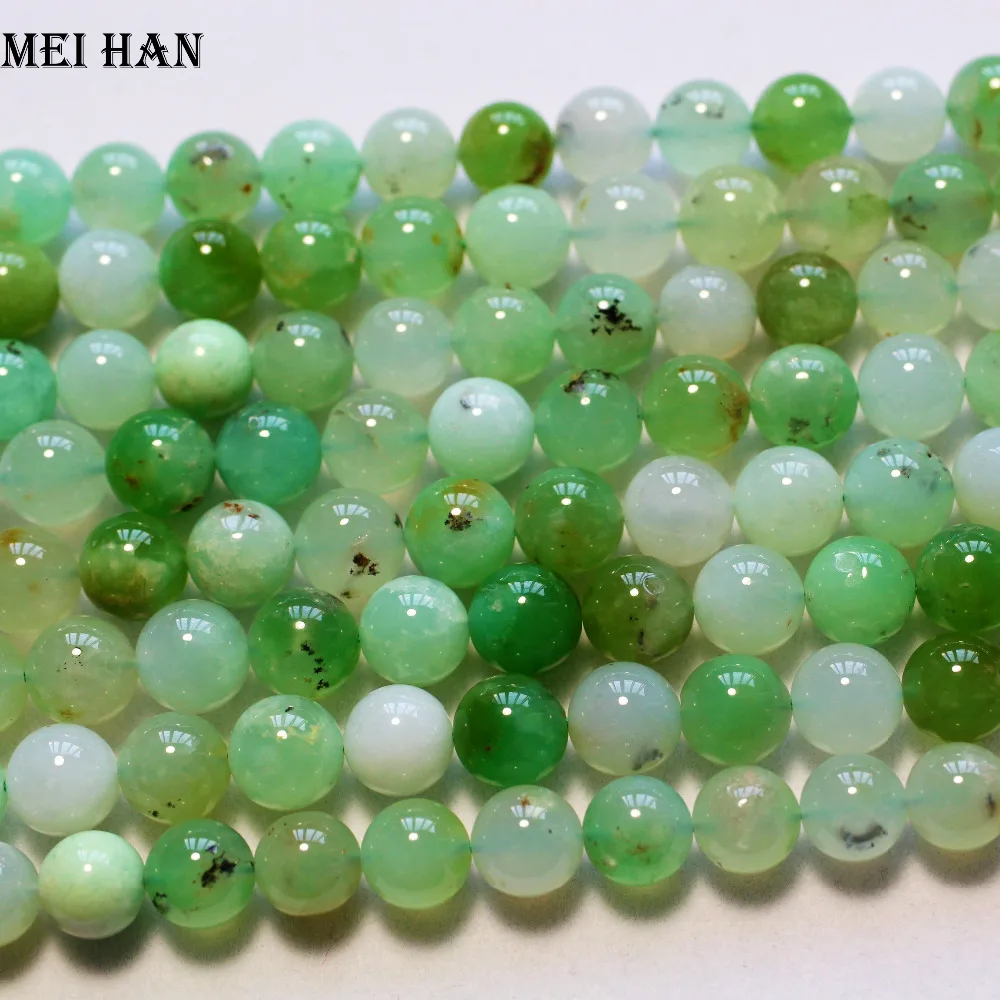 Meihan оптом (38 бусин/Набор/52 г) натуральный Chrysoprase 10 мм + 0 2 Гладкие Круглые бусины