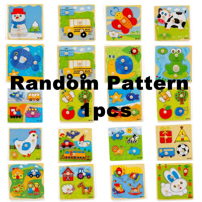 Hand Grab Wooden Puzzles Montessori Traffic Animal Jigsaw Baby Wood Puzzle For Children Learn Education Toys Kids Toy | Игрушки и хобби