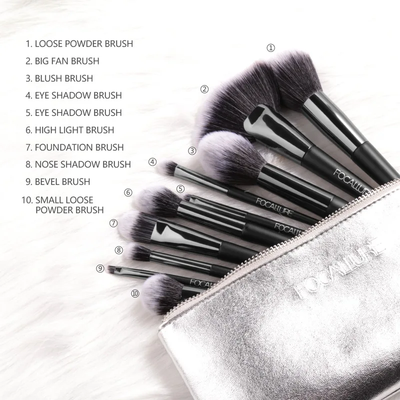 

Focallure Makeup Brush set for Eyeshadow Blush Eyebrow Professional brush soft for easy makeup brushes with bag