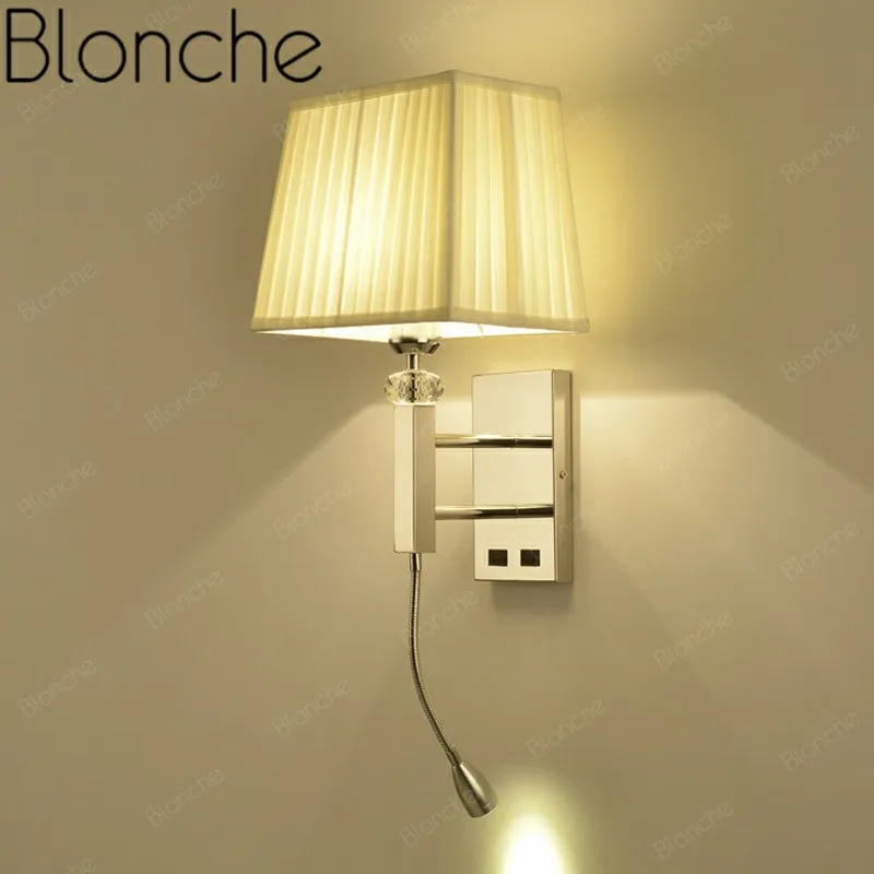 Modern Metal Wall Lamp Silver Cloth Art Wall Light for Bedside Living Room Aisle Sconce Home Decor Lighting Warm Mini Flashlight