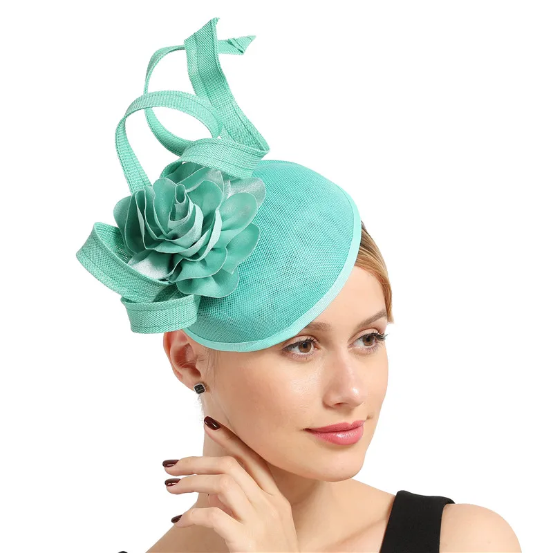 

Fascinator Hair Clip Wedding Women Church Headpiece With Foower Heaqdpiece Cocktail Party Dinner Banquet Fedora Cap Hair Pin