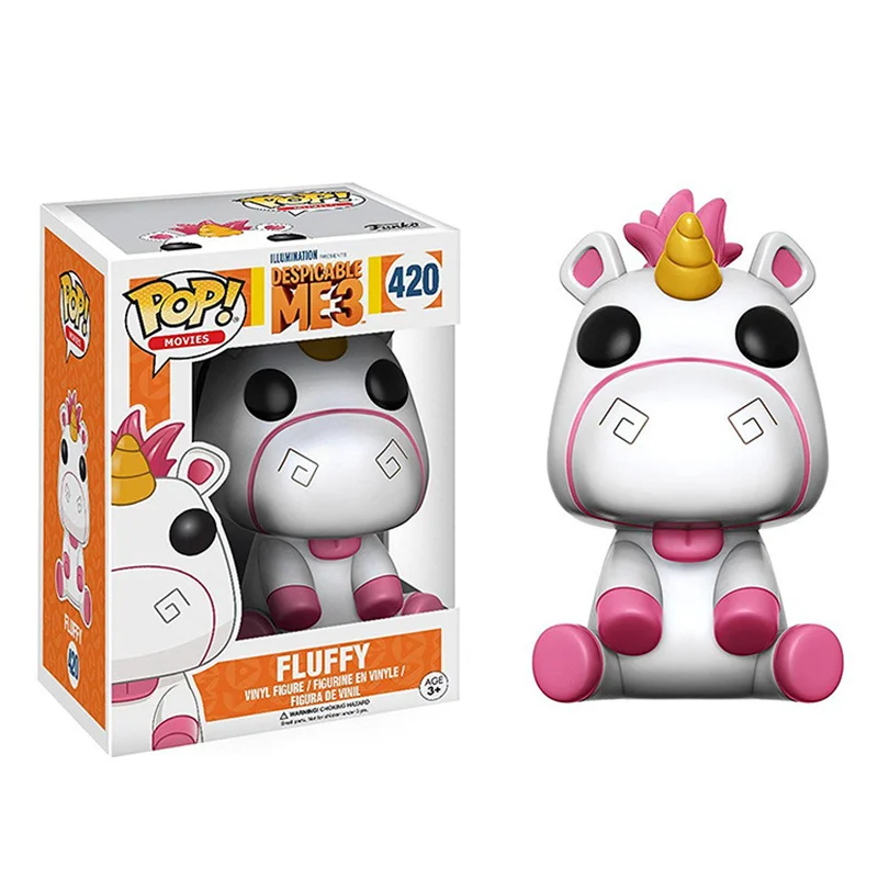 Funko поп Гадкий я, Миньоны туристический Джерри Дейв Единорог пушистый brinquedos фигурку коллекция игрушечные лошадки для детский подарок - Цвет: with box