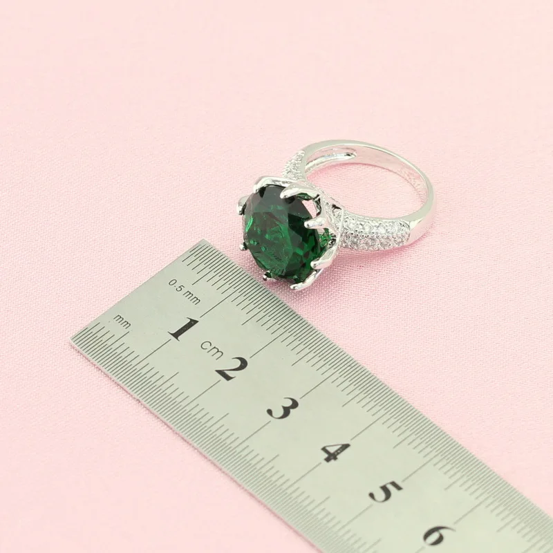 Эшли Мода и классический зеленый камень Серебряный цвет Ювелирные наборы для