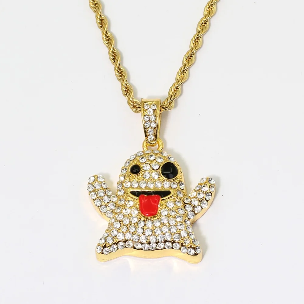Распродажа 26 стилей BLING хип хоп кристалл кулон ожерелье ювелирные изделия для мужчин ICED OUT N01