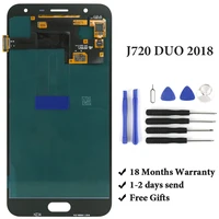 1pc super amoled 5 5 inch replacement display for j720 duo 2018 j720 720f lcd screen digitizer touch screen assembly
